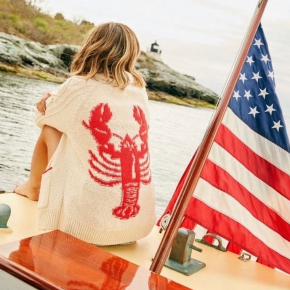 Anthropologie Maeve Lobster Cardigan